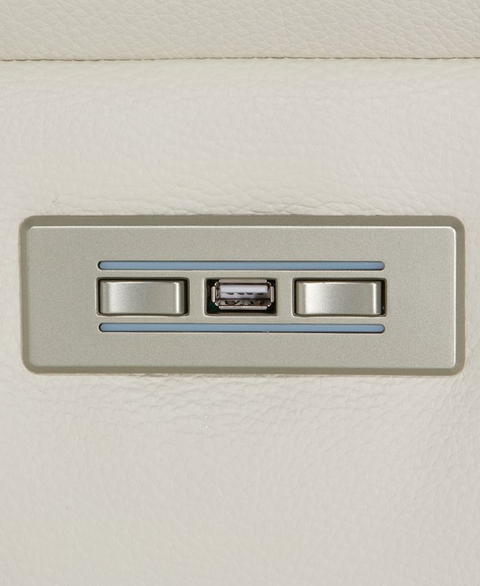 Furniture Julius II 6Pc. Leather Sectional Sofa With 3 Power Recliners