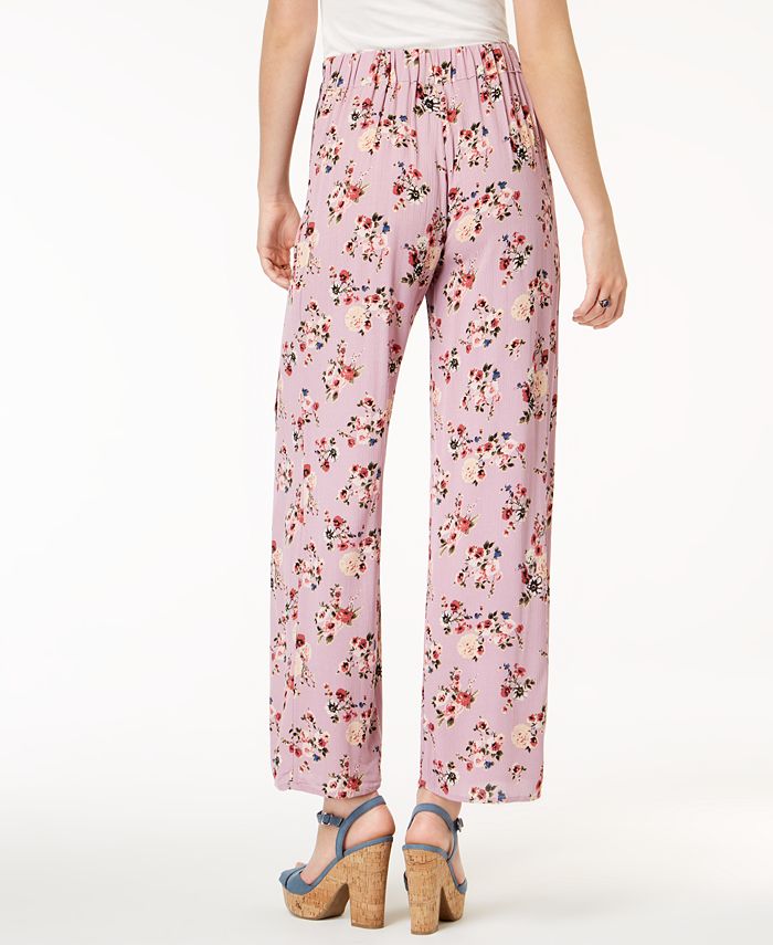 One Hart Juniors' Floral-Print Wide-Leg Pants, Created for Macy's - Macy's