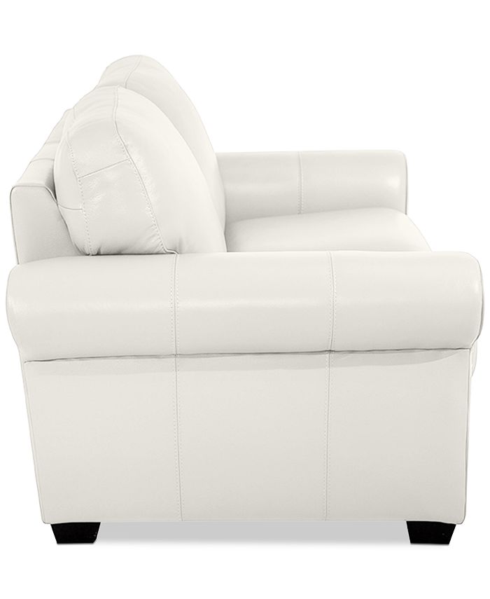Furniture Orid 59" Leather Roll Arm Loveseat, Created for Macy's Macy's