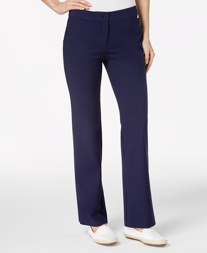 Anne Klein Double-Weave Sailor Pants - Macy's