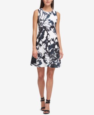 DKNY Printed Trapeze Dress, Created for Macy's - Macy's