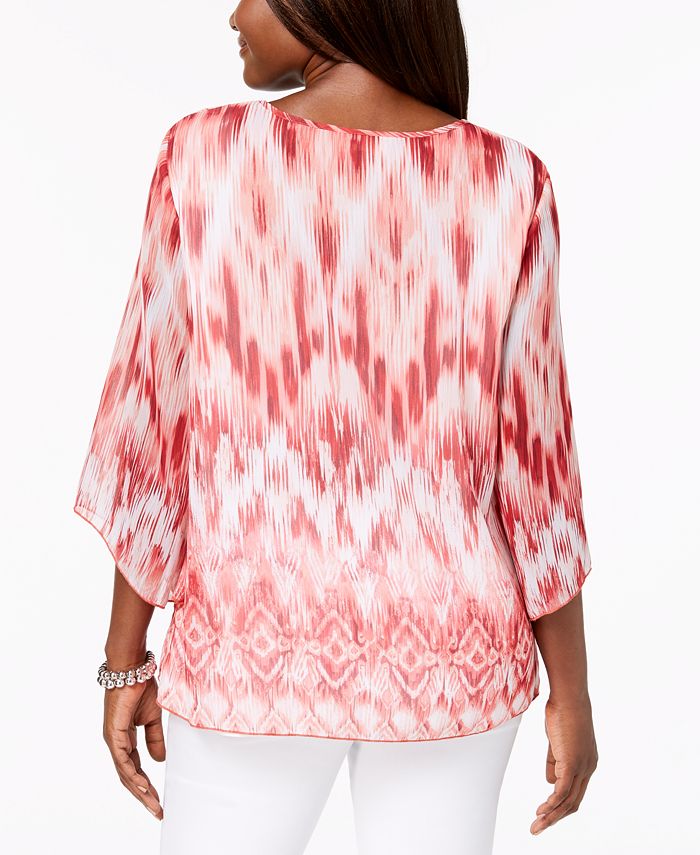 JM Collection Embellished 3/4Sleeve Top, Created for Macy's Macy's