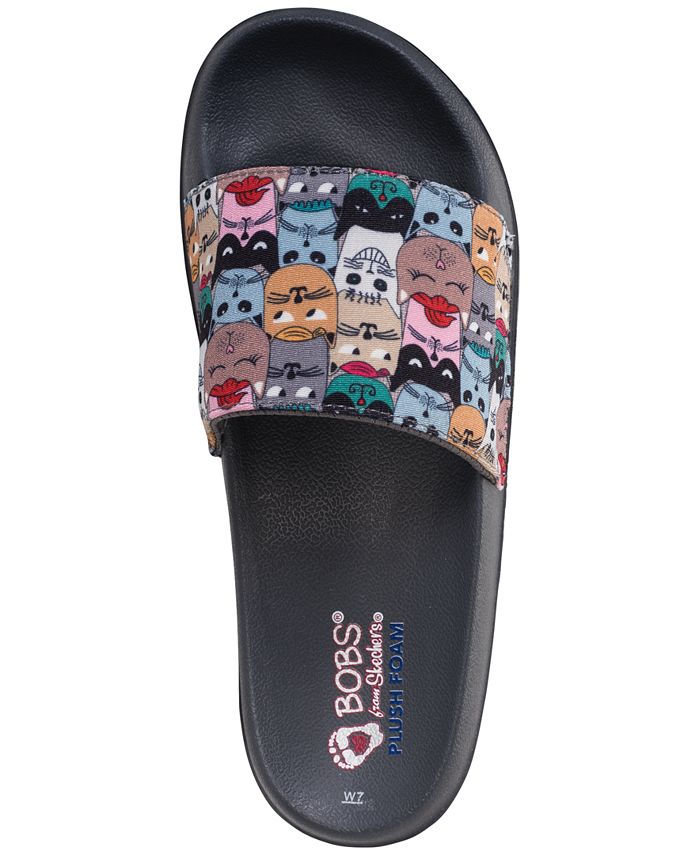 Skechers Womenâs Bobs Pop-Ups - Scratch Party Bobs for Dogs Slide Sandals from Finish Line