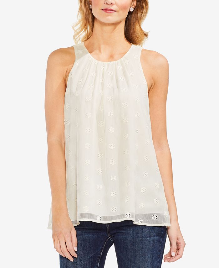 Vince Camuto Embroidered Eyelet Blouse - Macy's