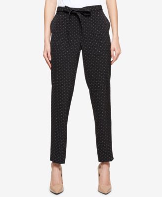 Tommy Hilfiger - Printed Belted Skinny Ankle Pants
