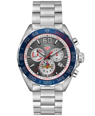 TAG Heuer - Men's Swiss Chronograph Formula 1 INDY500 Stainless Steel Bracelet Watch 43mm