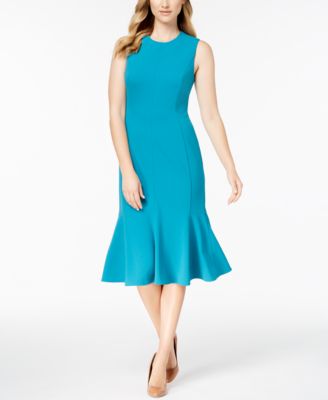 calvin klein trumpet midi dress