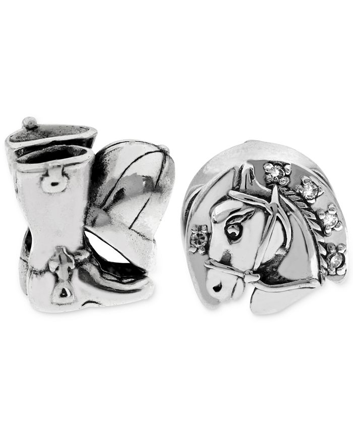 Rhona Sutton - 2-Pc. Equestrian Bead Charms in Sterling Silver