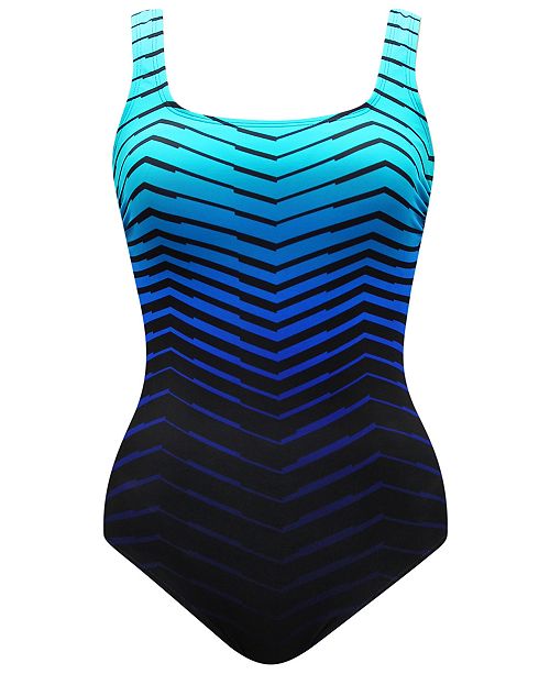 Reebok Prime Performance Printed Tummy Control One Piece Swimsuit