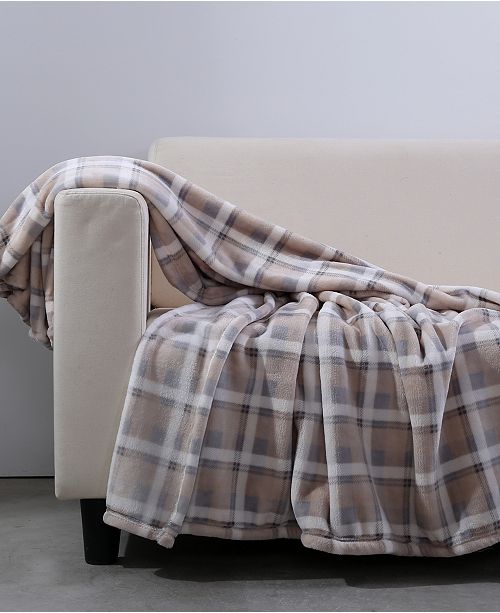 Berkshire VelvetLoft Plaid 50" x 60" Throw & Reviews Blankets & Throws Bed & Bath Macy's