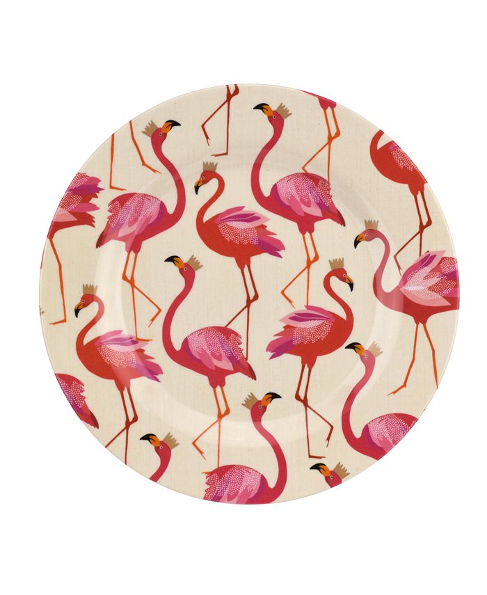 Portmeirion Sara Miller Flamingo Melamine 8'' Salad Plates, Set of 4 ...