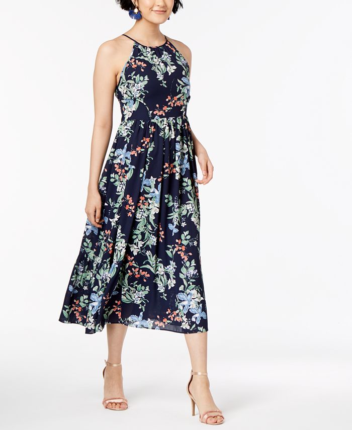 Maison Jules Floral-Print Halter Dress, Created from Macy's - Macy's