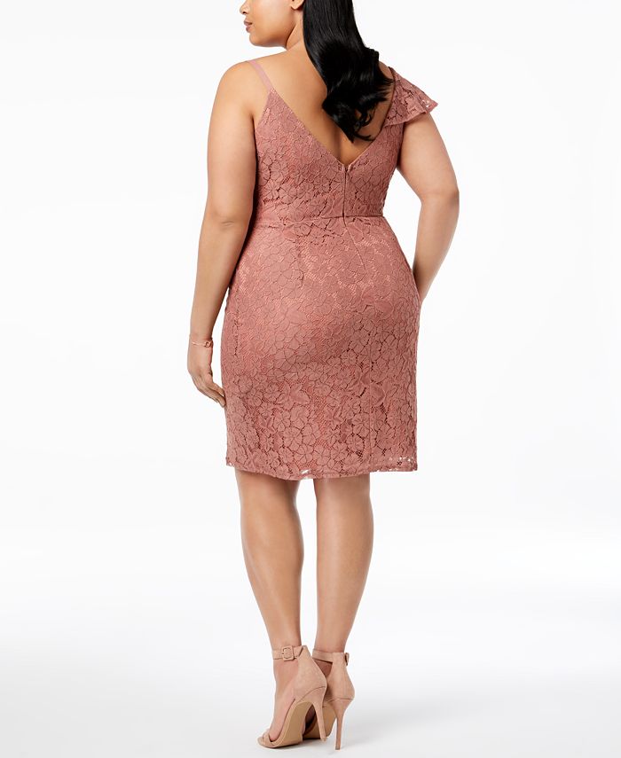 Soprano Trendy Plus Size Twist-Front Bodycon Dress