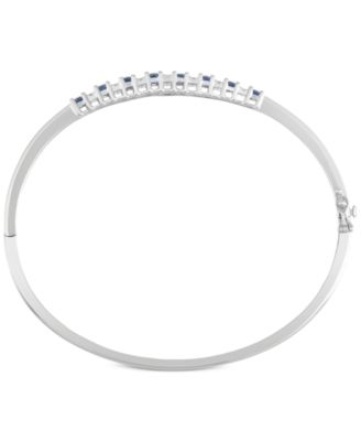 Tanzanite (3-1/8 ct. t.w.) & Diamond (1/8 ct. t.w.) Bangle Bracelet in 14K Gold over Sterling Silver (Also Available in Ruby, Emerald, and Sapphire)