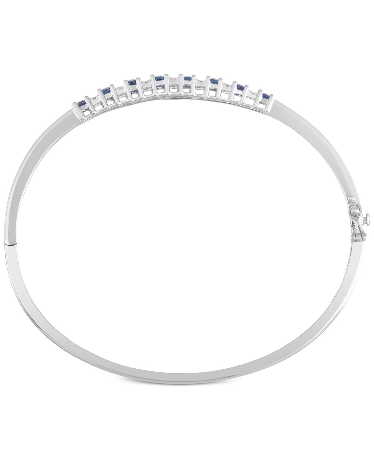 MACY'S TANZANITE (3-1/8 CT. T.W.) & DIAMOND (1/8 CT. T.W.) BANGLE BRACELET IN 14K GOLD OVER STERLING SILVER 