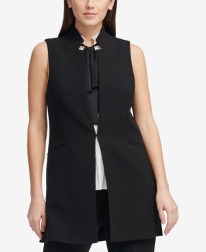 DKNY COLLARLESS VEST, CREATED FOR MACY'S
