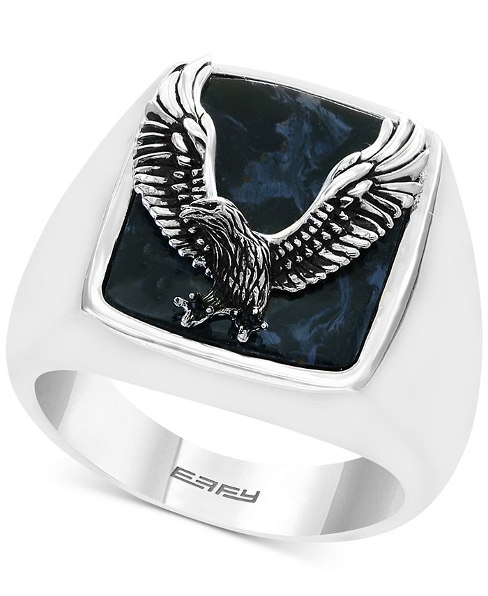 EFFY Collection EFFY® Men's Pietersite Eagle Ring in Sterling Silver ...