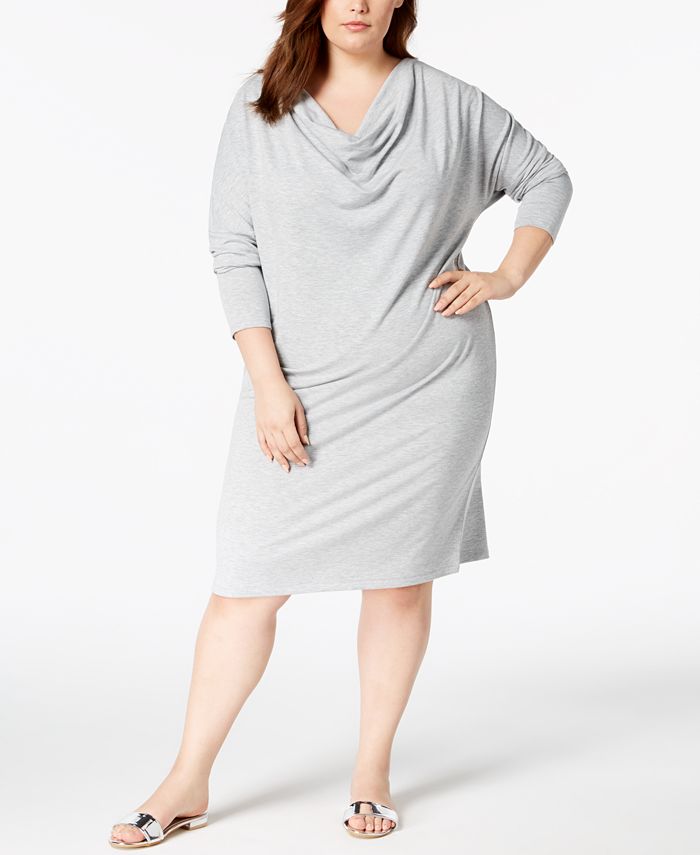 525 America Plus Size Cowl-Neck Knit Dress, Created for Macy's - Macy's