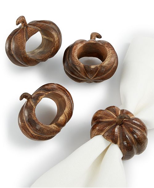 Bardwil Carved Pumpkin Napkin Rings Set Of 4 Reviews Table
