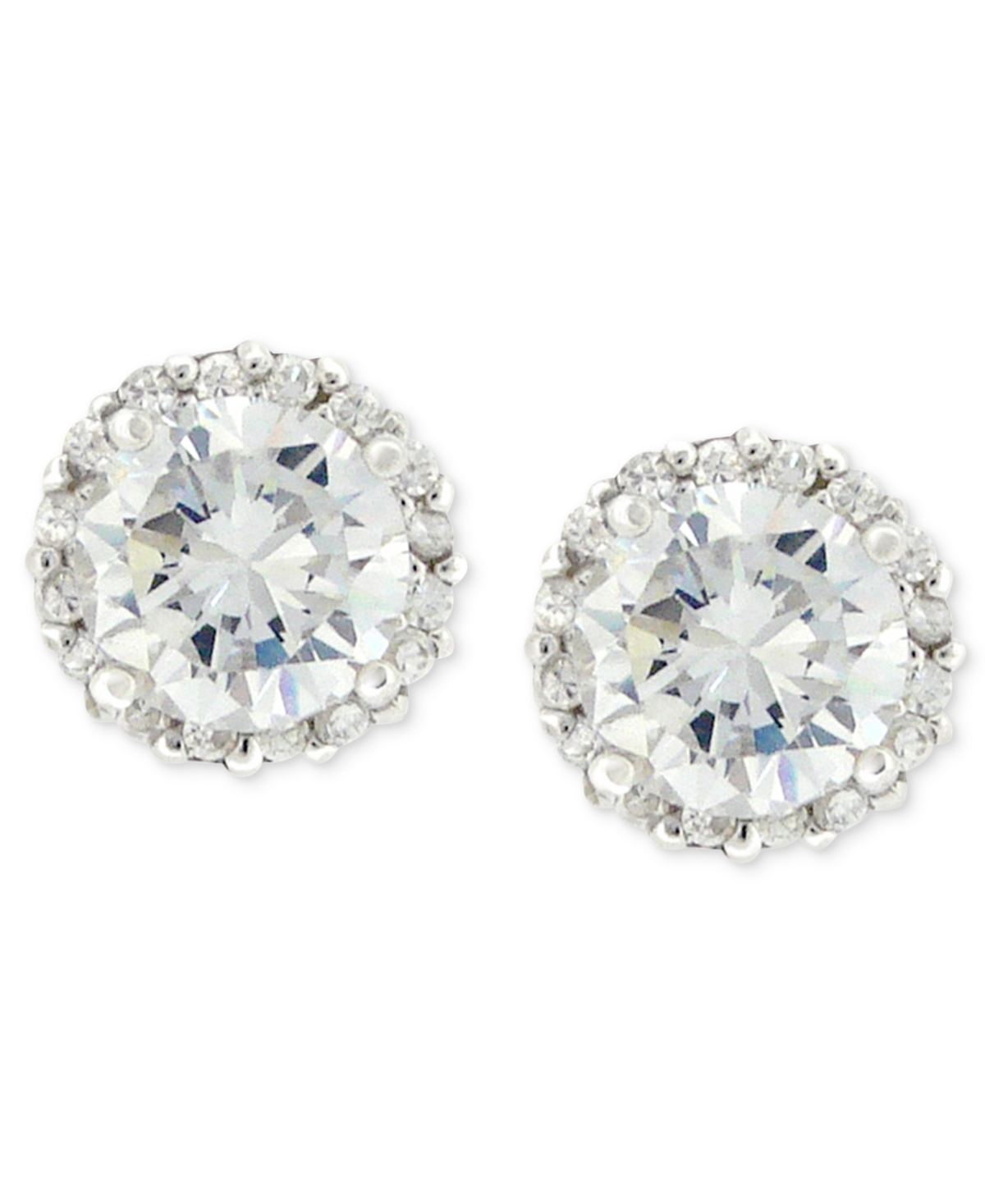 Giani Bernini Pave Cubic Zirconia Stud Earrings (1-3/4 Ct. T.w.) In Sterling Silver, Created For Macy's In Clear,silver