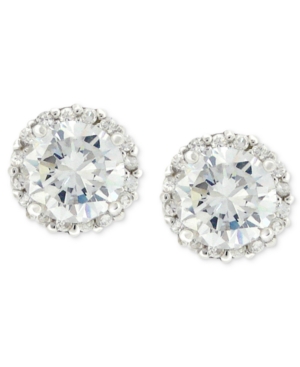 image of Giani Bernini Pave Cubic Zirconia Stud Earrings (1-3/4 ct. t.w.) in Sterling Silver, Created for Macy-s