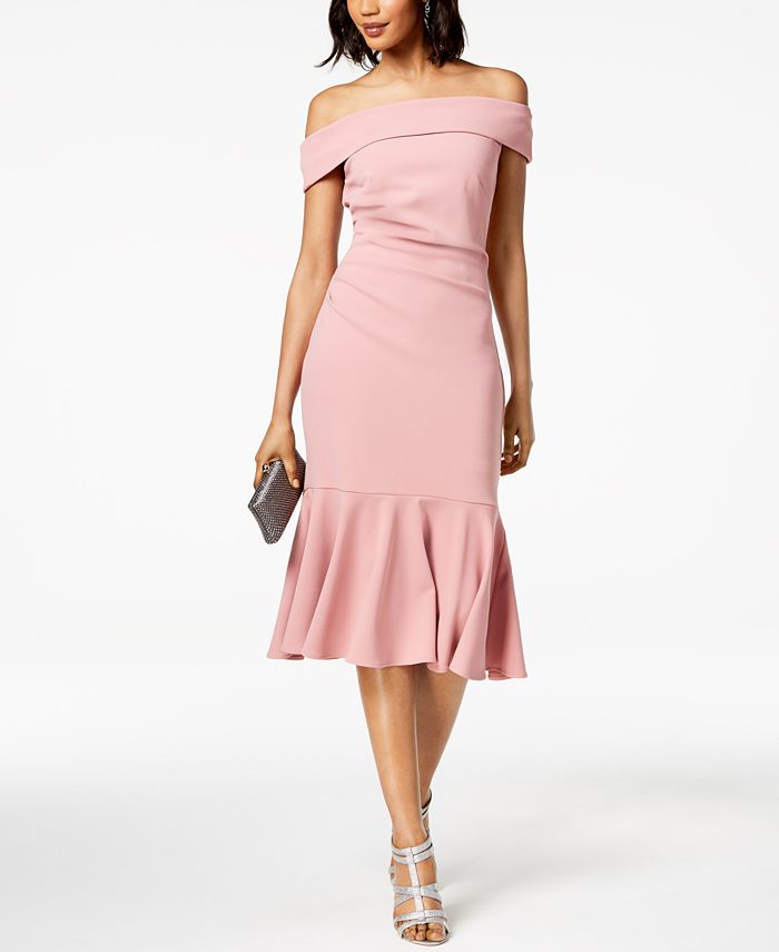 Vince camuto off the shoulder deals crepe dress