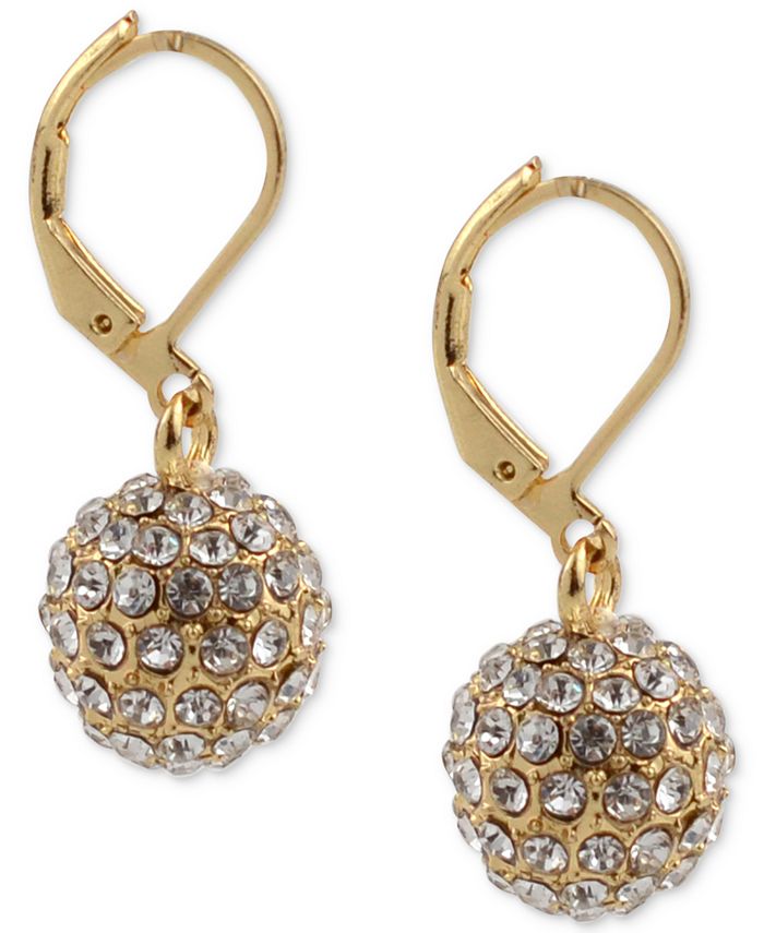 Charter Club Gold-tone Pavé Ball Pendant Necklace And Stud