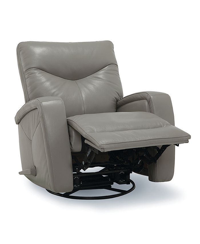 Furniture Erith Leather Swivel Rocker, Real Leather Swivel Recliner Chair