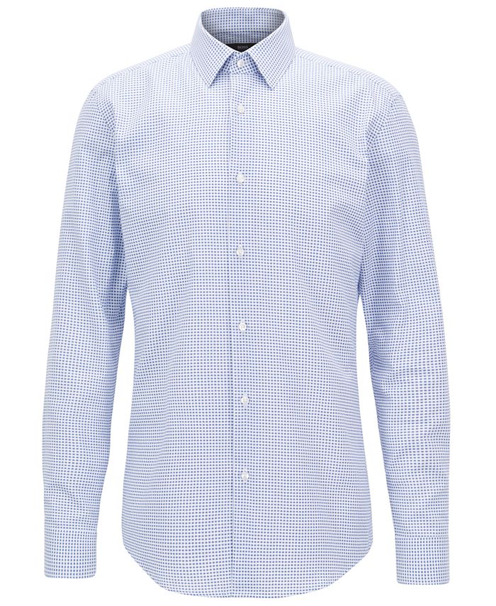 Hugo Boss BOSS Men's Slim-Fit Geometric-Print Cotton Shirt & Reviews ...