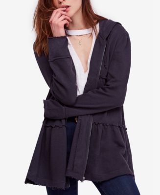 Free people zip deals up hoodie