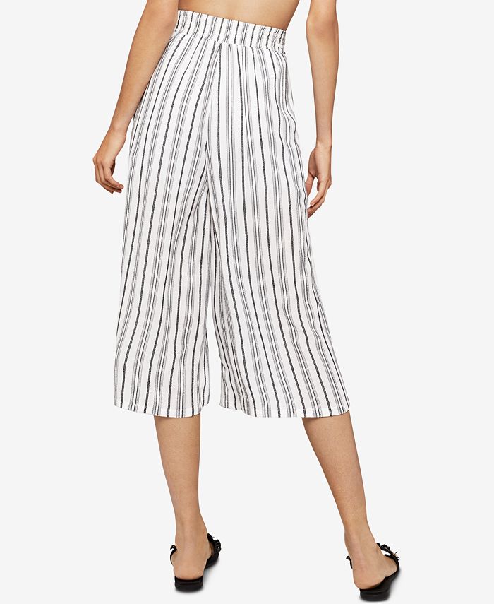 BCBGeneration Striped Tie-Front Gaucho Pants - Macy's