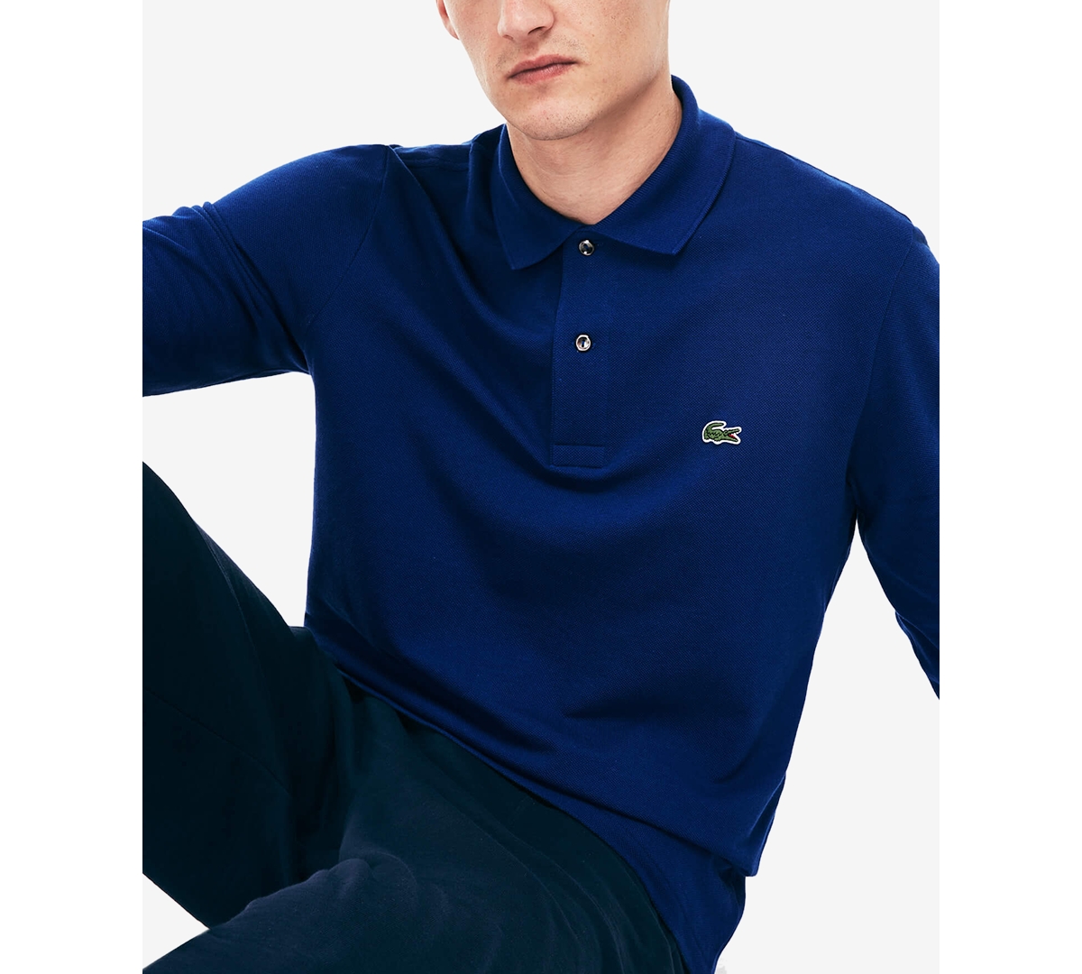 Lacoste Men's  Classic Fit Long-sleeve L.12.12 Polo Shirt In Navy Blue