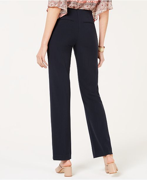 Style & Co Tummy-Control Pull-On Straight-leg Pants, Created for Macy's ...