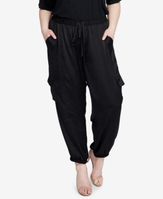 RACHEL Rachel Roy - Trendy Plus Size Satin Cargo Pants