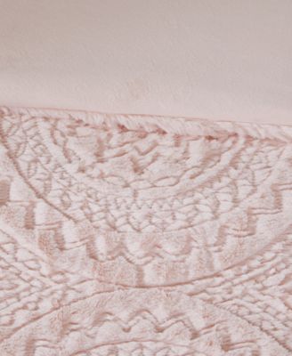 Arya Embroidered Medallion Faux Fur Comforter Sets