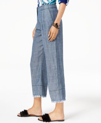 Trina Turk Women's Wide Leg Linen Pants - Elastic Back Waist Pull-On Skyler Pant