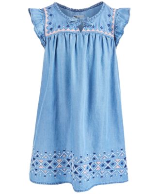 Epic Threads - Little Girls Embroidered Denim Dress