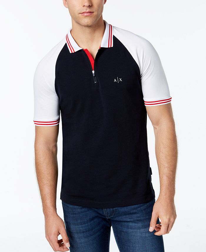 A|X Armani Exchange Men's Colorblocked Zip Polo, Created for Macy's &  Reviews - Polos - Men - Macy's