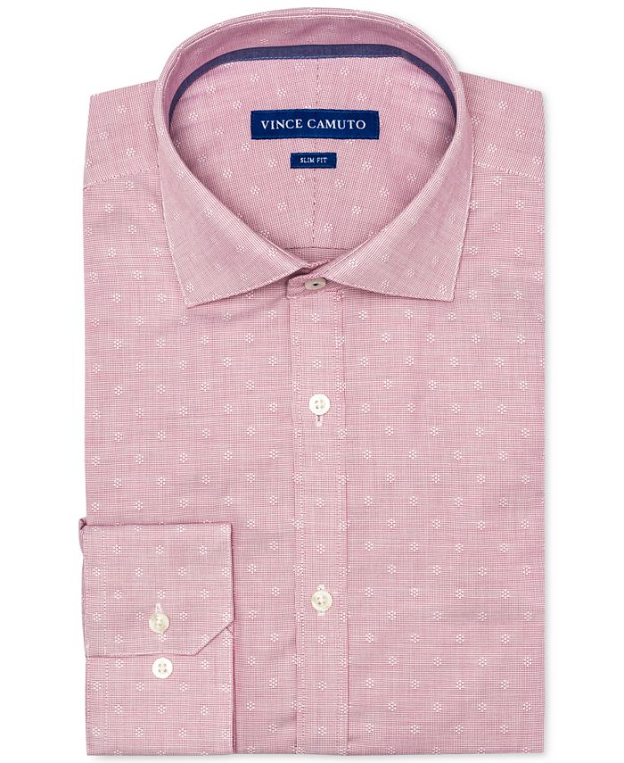 Vince Camuto Men's Slim-Fit Comfort Stretch Coral Dobby Dress Shirt ...