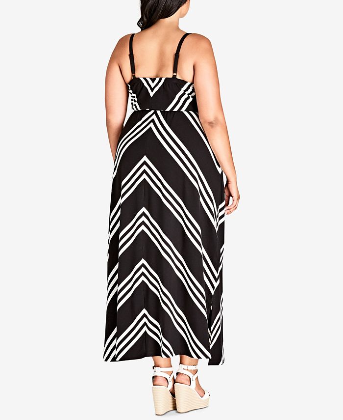 Plus size deals chevron maxi dress