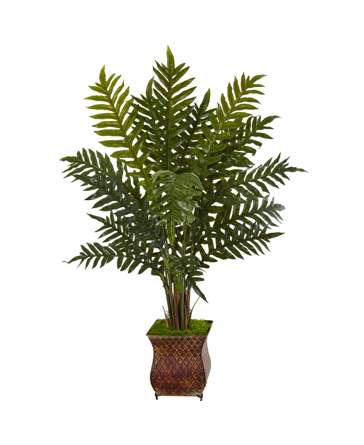 4' Evergreen Artificial Plant in Metal Planter - Green