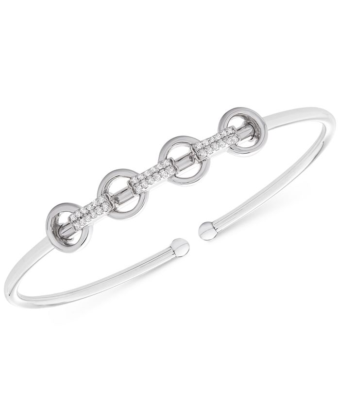Wrapped - Diamond Circle Flexie Bangle Bracelet (1/6 ct. t.w.) in Sterling Silver