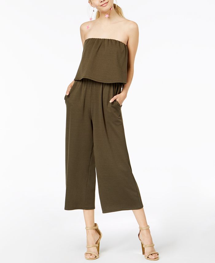 Strapless popover top jumpsuit