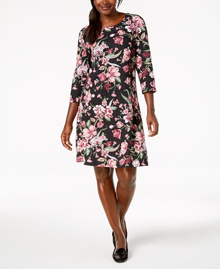 Karen Scott FloralPrint Swing Dress, Created for Macy's Macy's