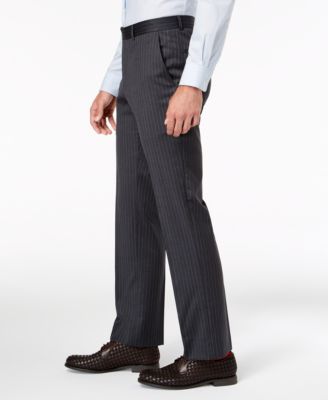 Tommy Hilfiger Men's Slim-Fit TH Flex Stretch Gray/White Stripe Suit Pants