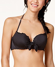 Ruffled Dot Print Bra-Sized Bikini Top, Created for Macy's