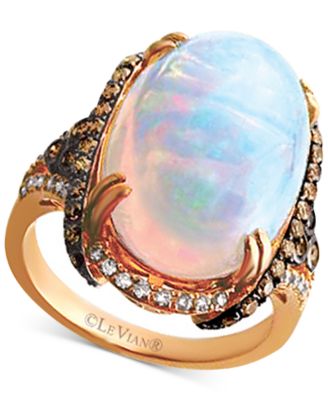 chocolate diamond and opal ring