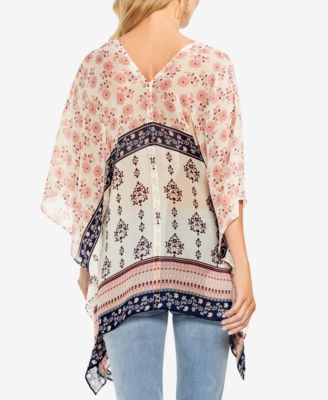 Vince Camuto Printed Asymmetrical Poncho Top & Reviews - Tops - Women ...