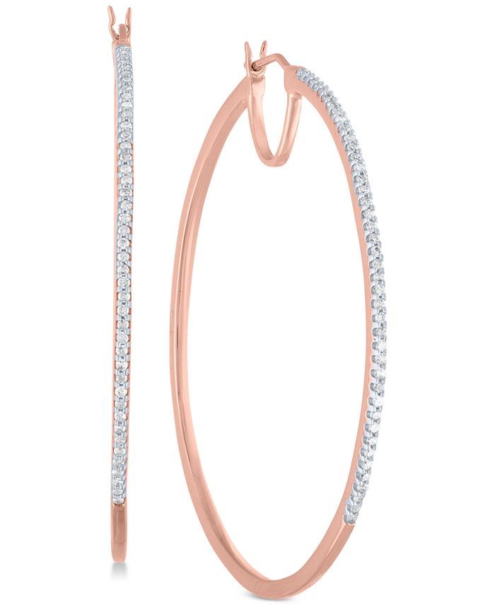 Macy's Diamond Hoop Earrings (1/2 ct. t.w.) in 14k Rose GoldPlated