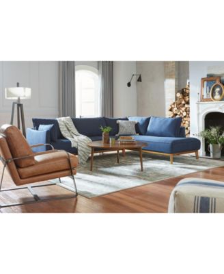 Furniture Jollene Fabric Sectional Sofa Collection Created For Macys In Midnight Blue